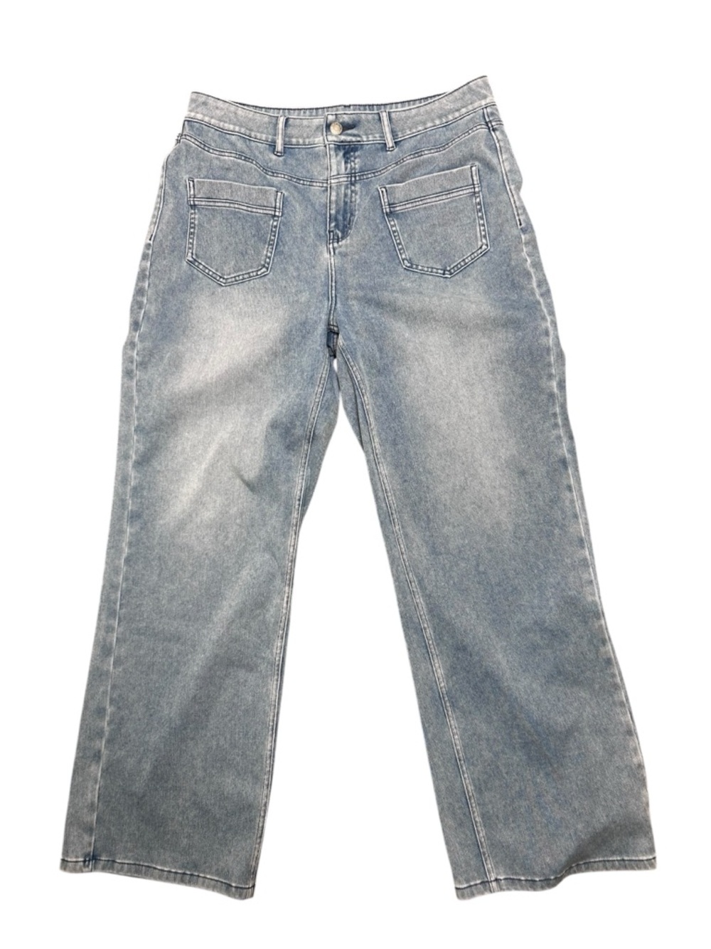 Halara Flex Mid Rise Straight Leg Casual Jeans with Pockets size large Vallarta - Picture 3 of 9